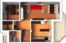 Model interiorul casei Tei 2 din Gulia